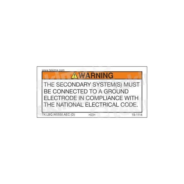 TK.LBQ.W0550.AFC WARNING LABEL, 12 PCS/PACK