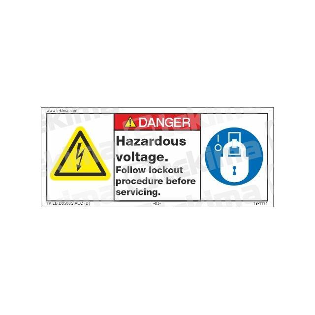 TK.LB.D0500S.AEC DANGER LABEL, 12 PCS/PACK