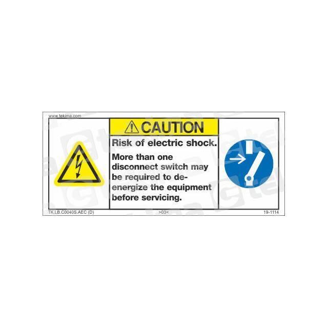 TK.LB.C0040S.AEC CAUTION LABEL, 12 PCS/PACK