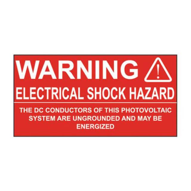 PPS0204WSL1-DCC LABEL ELECTRL WARN 4"X2" WHT/RED