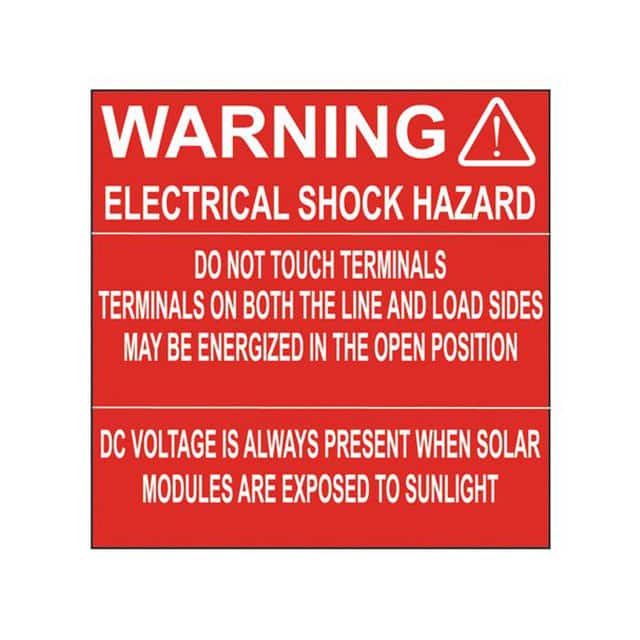 PPS0404WSL1-TER LABEL ELECTRL WARN 4"X4" WHT/RED