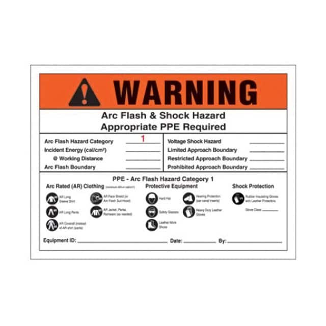 PVS0507W2104Y-0 SIGN ELECTRL WARN 7"X5" BLCK/OR