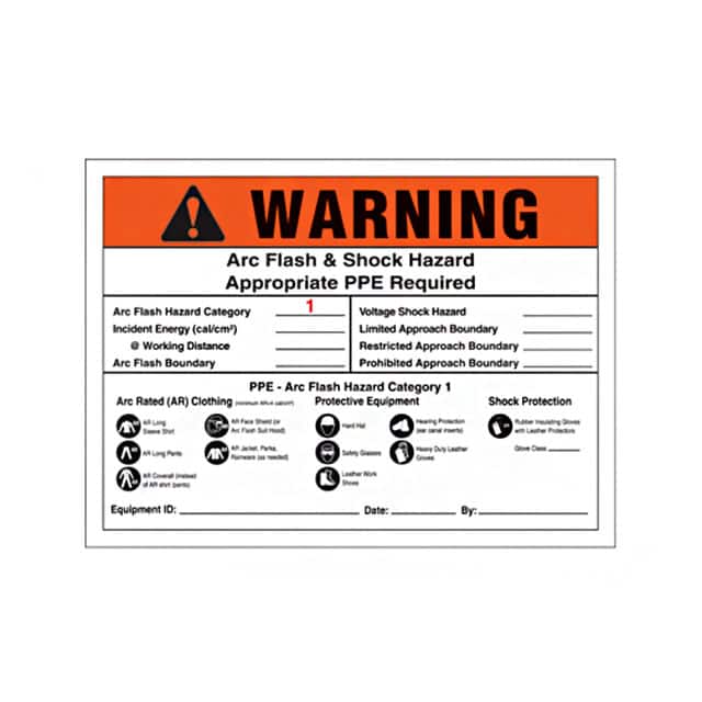 PVS0507W2104Y-3 SIGN ELECTRL WARN 7"X5" BLCK/OR