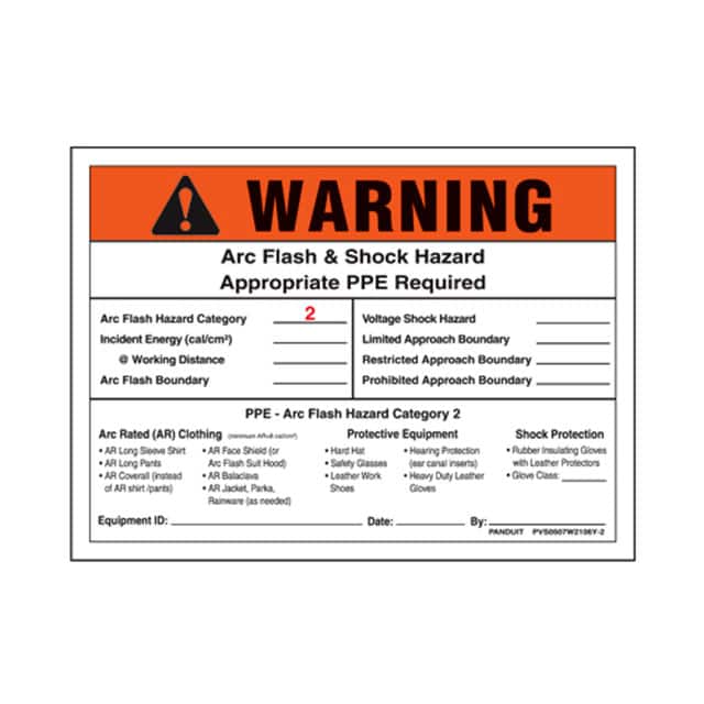 PVS0507W2106Y-0 SIGN ELECTRL WARN 7"X5" BLCK/OR
