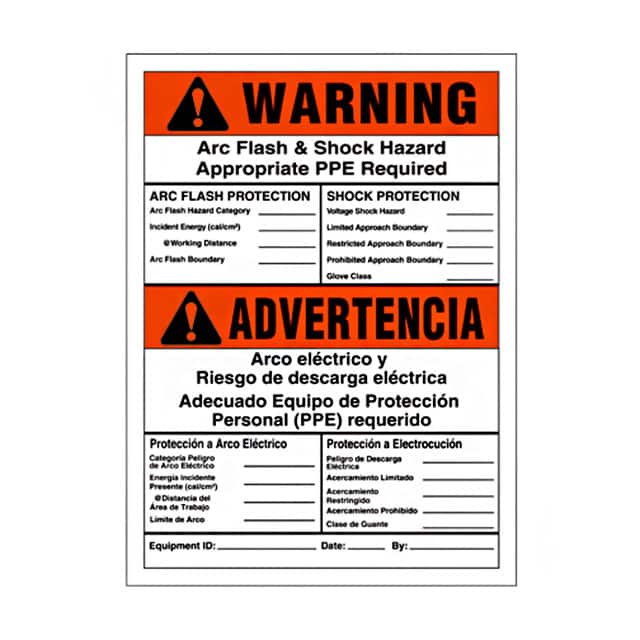 PVS0705W2105Y-S SIGN ELECTRL WARN 7"X5" BLCK/OR