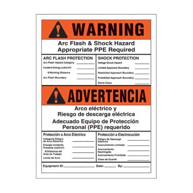 PVS0705W2105Y-F LABEL ELECTRL WARN 7"X5" 5PC