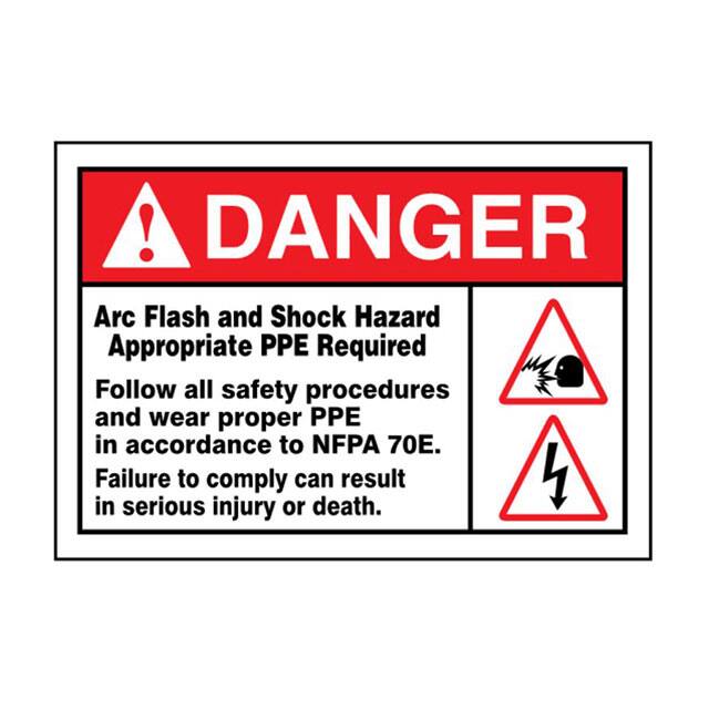PLVS0305D7156 LABEL ELECTL WRN 5"X3.5" RD/BK/W