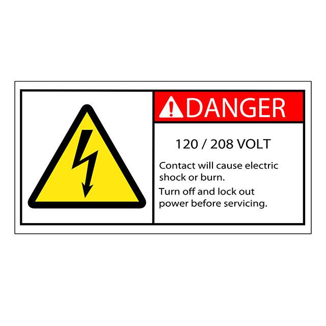SAFLBL-2X4-014-500/PK SAFETY LABEL - DANGER - 120 / 20