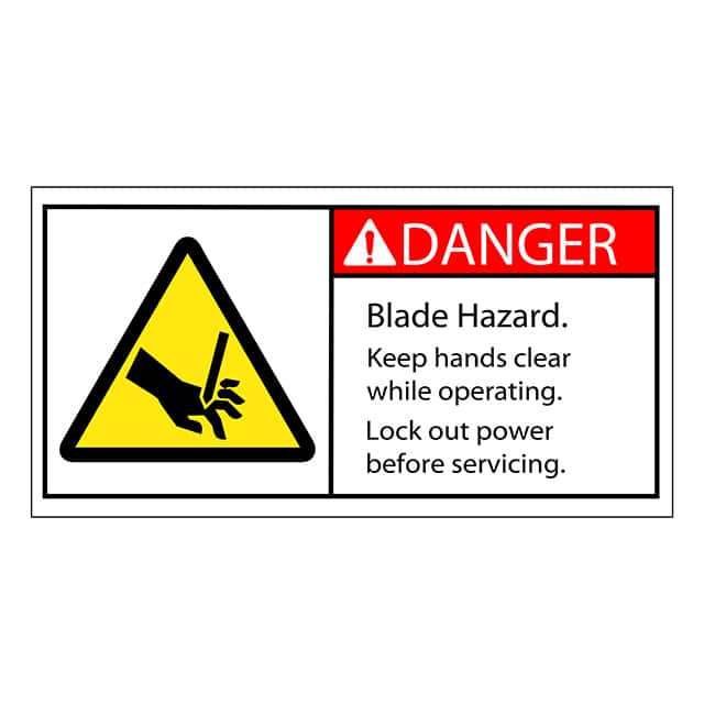 SAFLBL-2X4-016-500/PK SAFETY LABEL - DANGER - BLADE HA