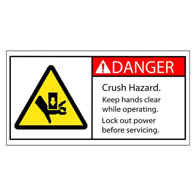 SAFLBL-2X4-017-500/PK SAFETY LABEL - CRUSH HAZARD - 2"