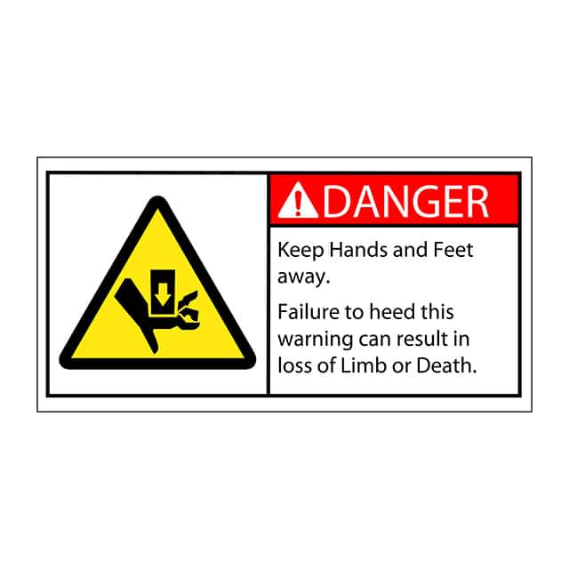 SAFLBL-2X4-018-500/PK SAFETY LABEL - DANGER - KEEP HAN
