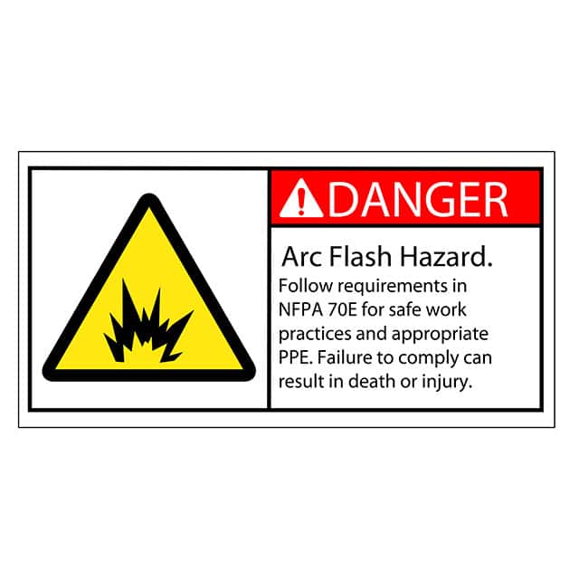 SAFLBL-2X4-019-25/PK SAFETY LABEL - DANGER - ARC FLAS