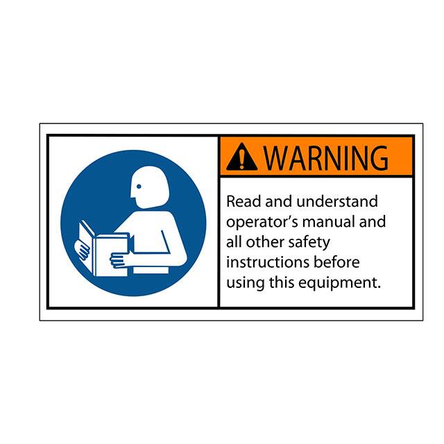 SAFLBL-2X4-026-500/PK SAFETY LABEL - WARNING - READ AN