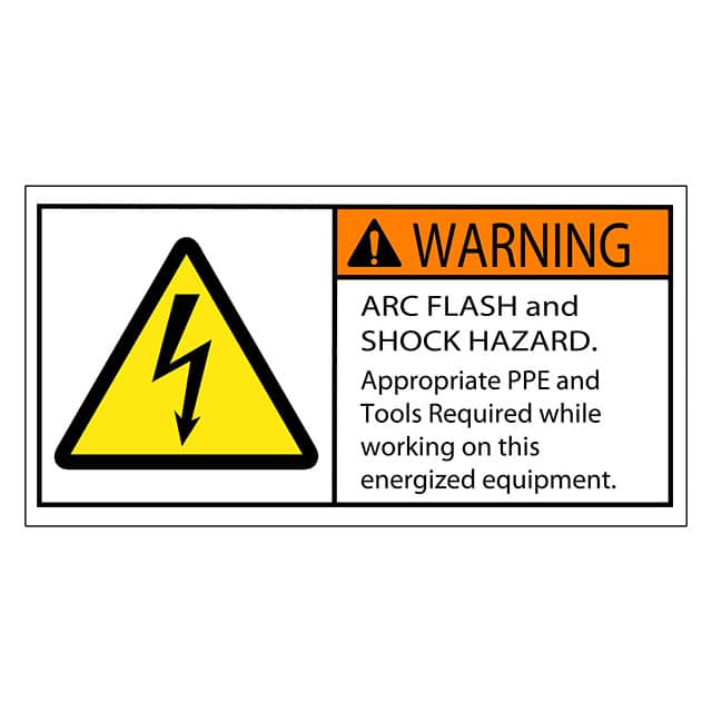 SAFLBL-2X4-035-500/PK SAFETY LABEL - WARNING - ARC FLA