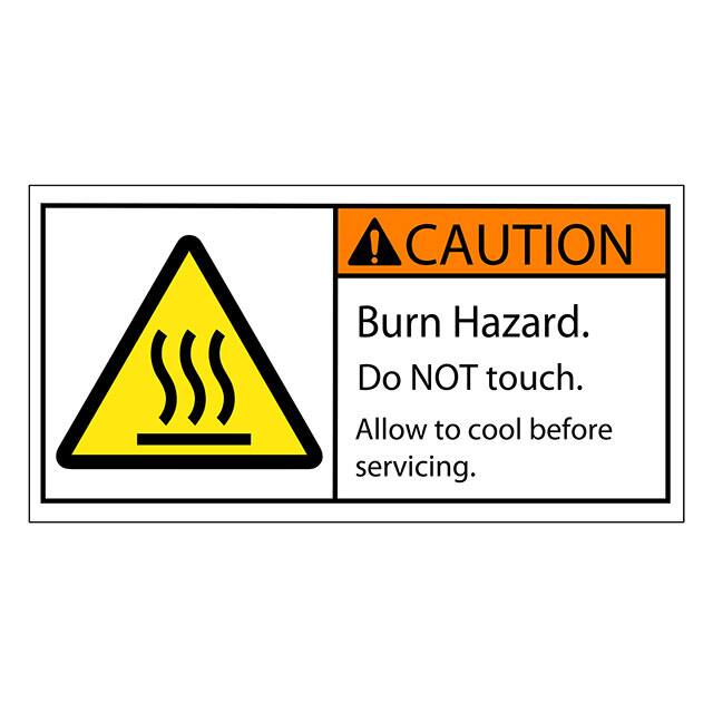 SAFLBL-2X4-038-500/PK SAFETY LABEL - WARNING - BURN HA