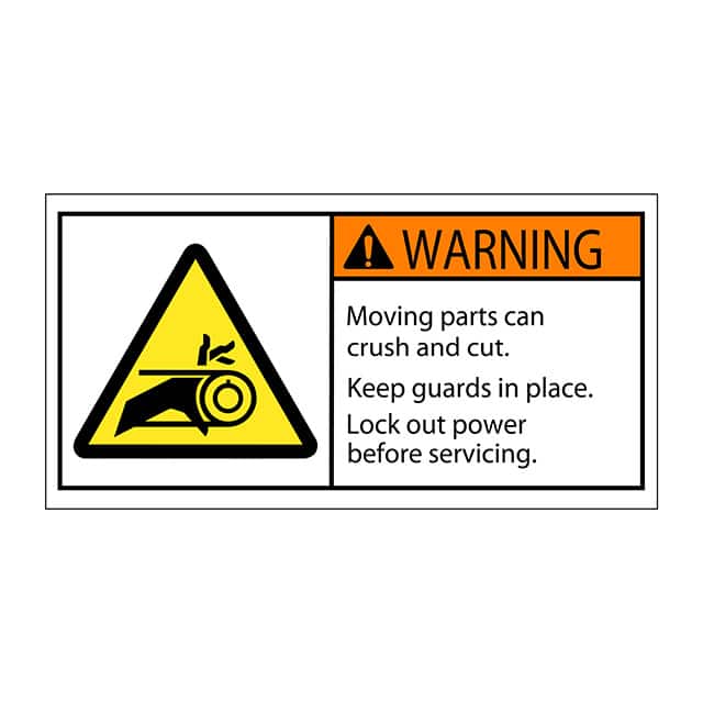 SAFLBL-2X4-040-500/PK SAFETY LABEL - MOVING PARTS CAN
