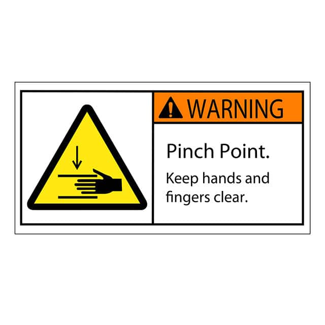 SAFLBL-2X4-041-500/PK SAFETY LABEL - WARNING - PINCH P