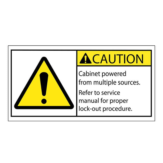 SAFLBL-2X4-046-500/PK SAFETY LABEL - CAUTION - CABINET