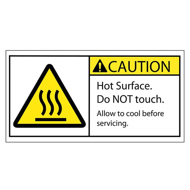 SAFLBL-2X4-047-500/PK SAFETY LABEL - CAUTION - HOT SUR