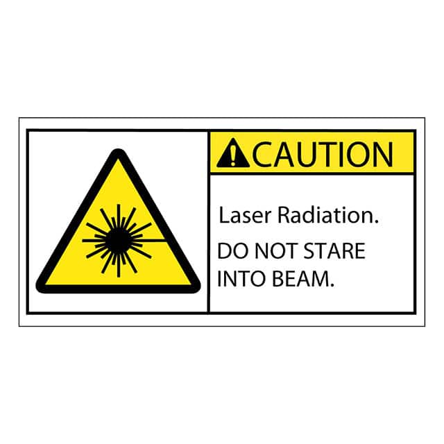 SAFLBL-2X4-051-25/PK SAFETY LABEL - CAUTION - LASER R