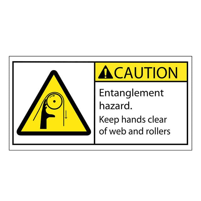SAFLBL-2X4-052-25/PK SAFETY LABEL - CAUTION - ENTANGL