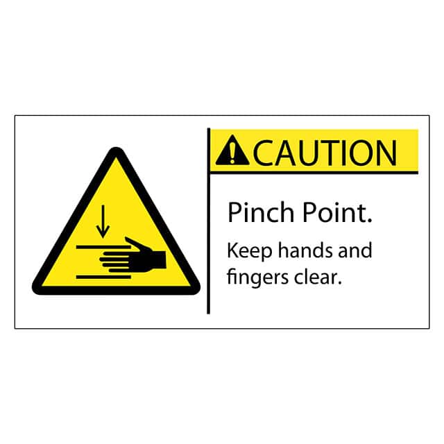 SAFLBL-2X4-054-25/PK SAFETY LABEL - CAUTION - PINCH P