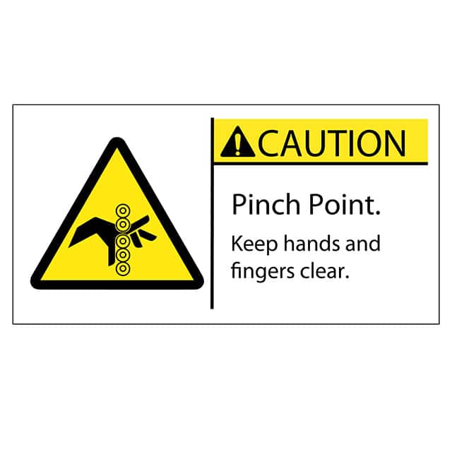SAFLBL-2X4-055-25/PK SAFETY LABEL - CAUTION - PINCH P