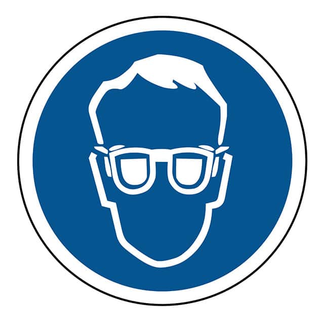SAFLBL-2DIA-058-25/PK SAFETY LABEL - WEAR EYE PROTECTI
