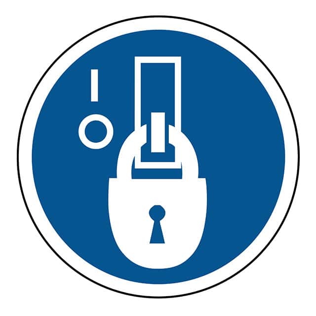 SAFLBL-2DIA-059-25/PK SAFETY LABEL - LOCK OUT IN DE-EN