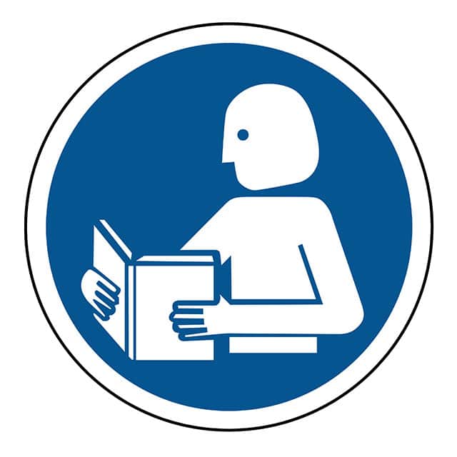 SAFLBL-2DIA-060-25/PK SAFETY LABEL - READ MANUAL - 2"