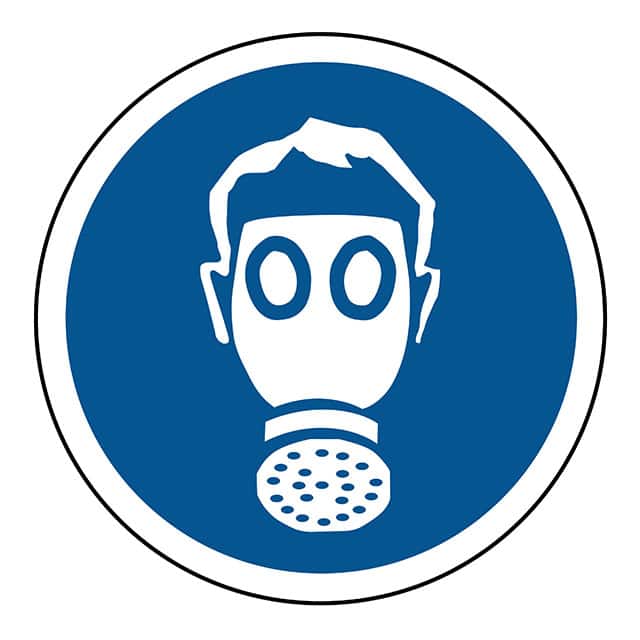 SAFLBL-2DIA-063-25/PK SAFETY LABEL - WEAR RESPIRATORY
