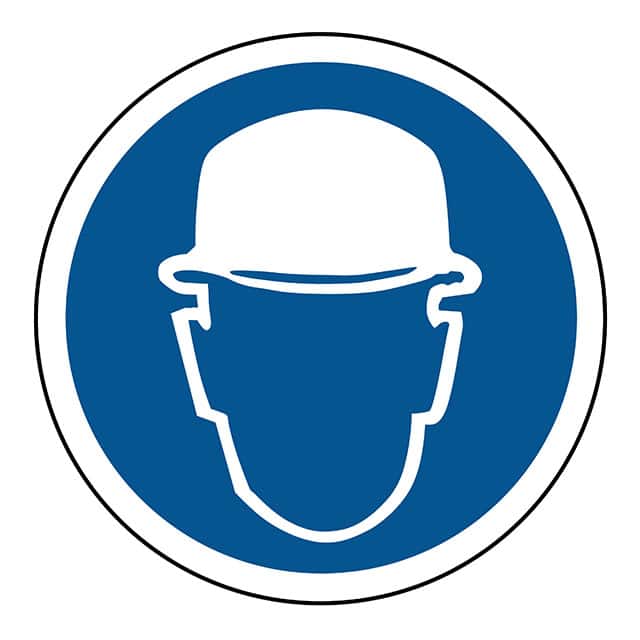 SAFLBL-2DIA-064-500/PK SAFETY LABEL - WEAR HEAD PROTECT
