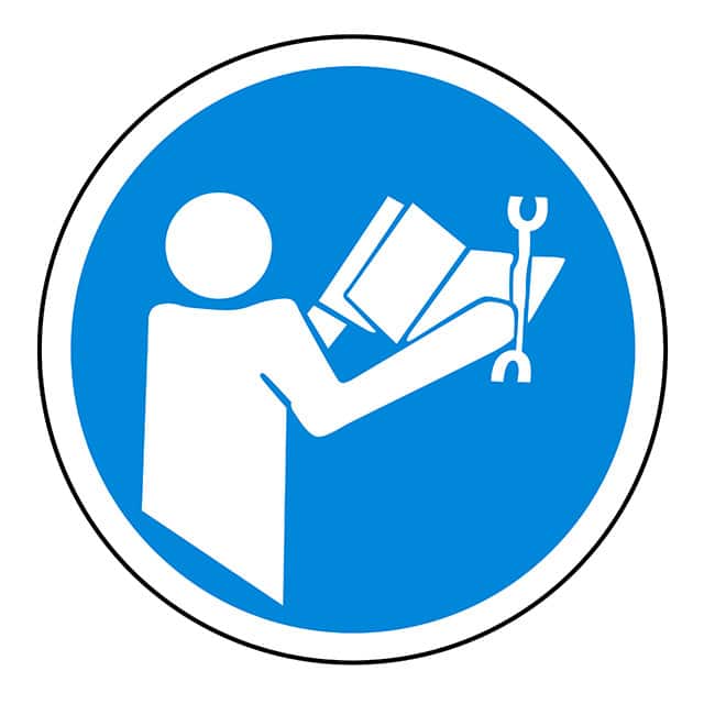 SAFLBL-2DIA-070-25/PK SAFETY LABEL - READ SERVICE MANU