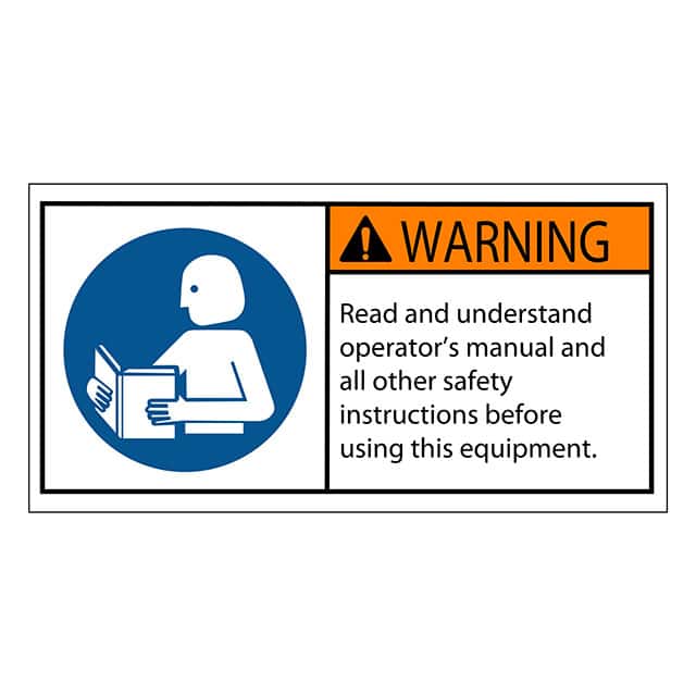 SAFLBL-2X4-073-25/PK SAFETY LABEL - WARNING - READ AN
