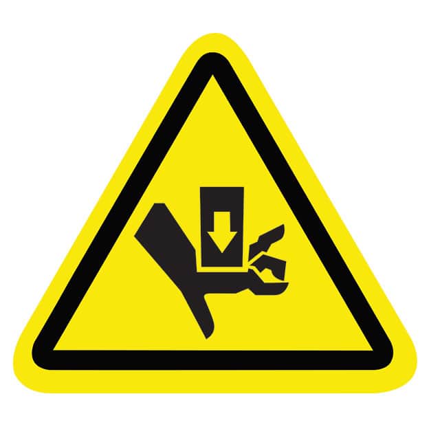 SAFLBL-2.25TRI-094-25/PK SAFETY LABEL - CRUSH HAZARD - 2.
