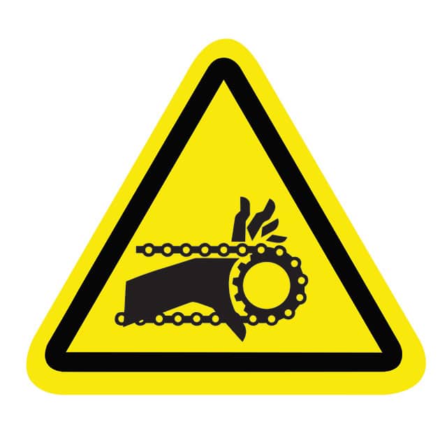 SAFLBL-2.25TRI-097-25/PK SAFETY LABEL - ENTANGLEMENT HAZA