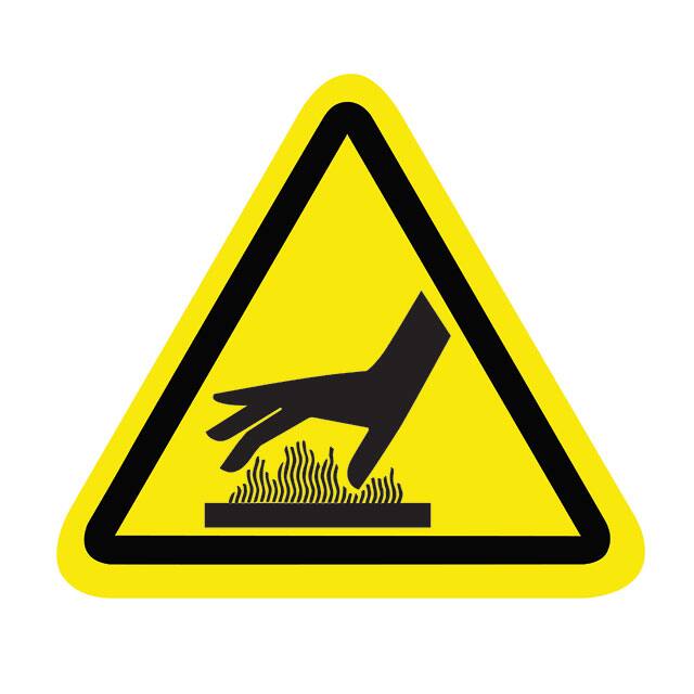 SAFLBL-2.25TRI-0105-25/PK SAFETY LABEL - HEAT/HOT SURFACE