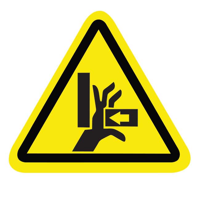 SAFLBL-2.25TRI-0111-25/PK SAFETY LABEL - HAND CRUSH - SIDE