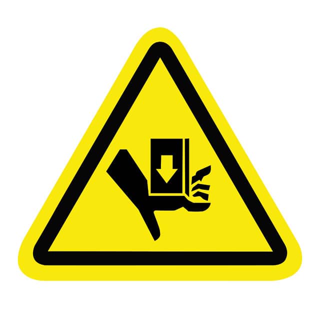 SAFLBL-2.25TRI-0120-25/PK SAFETY LABEL - HAND CRUSH & CUT