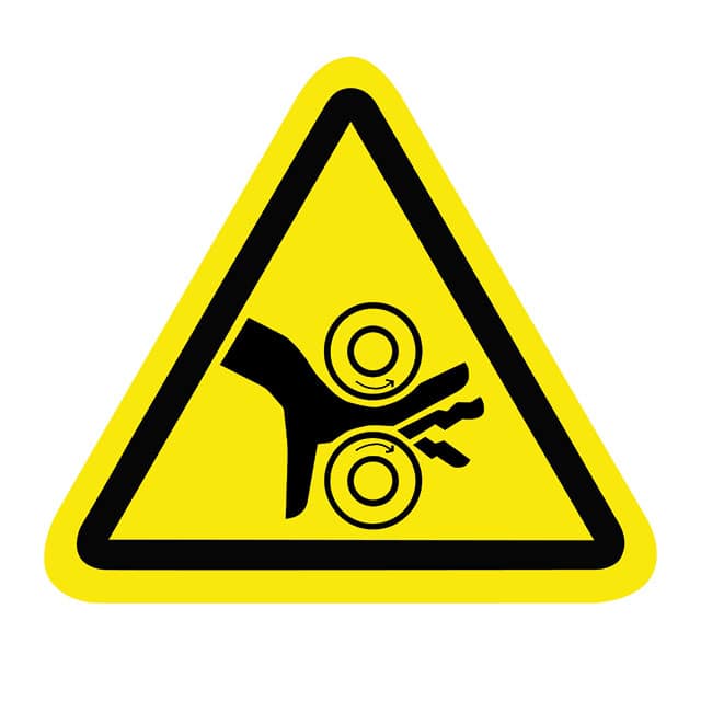 SAFLBL-2.25TRI-0121-25/PK SAFETY LABEL - HAND CRUSH IN ROL