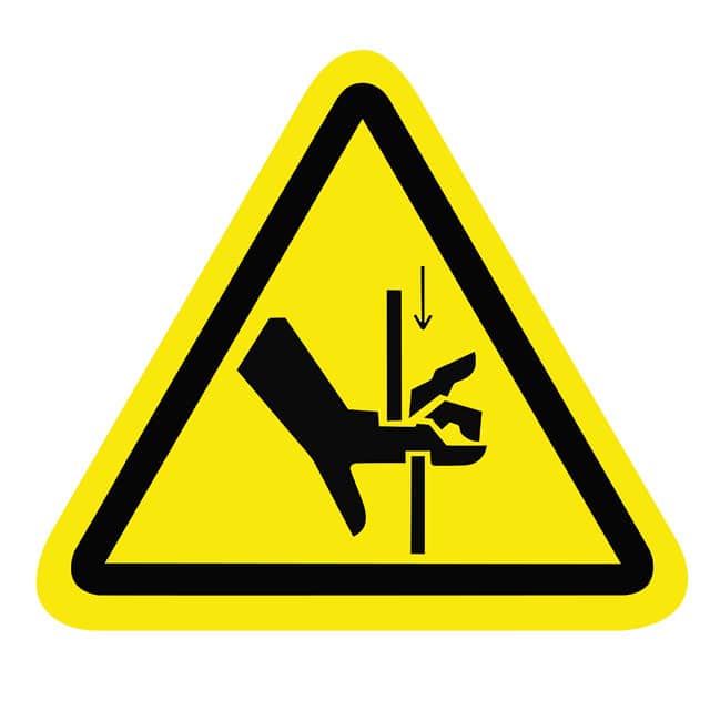 SAFLBL-2.25TRI-0122-25/PK SAFETY LABEL - PINCH POINT - 2.2