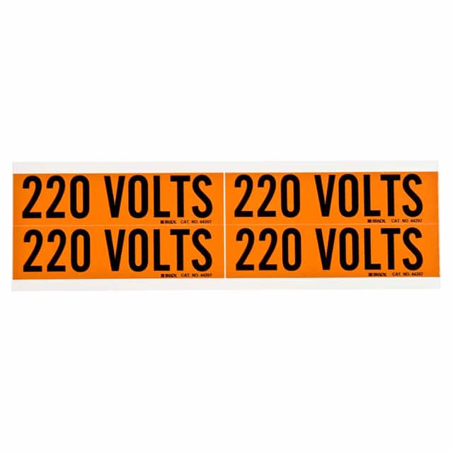 44207 LABEL BLACK ON ORANGE 1=4PCS