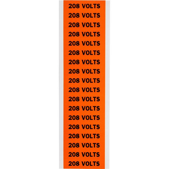 44306 LABEL BLACK ON ORANGE 1=18PCS
