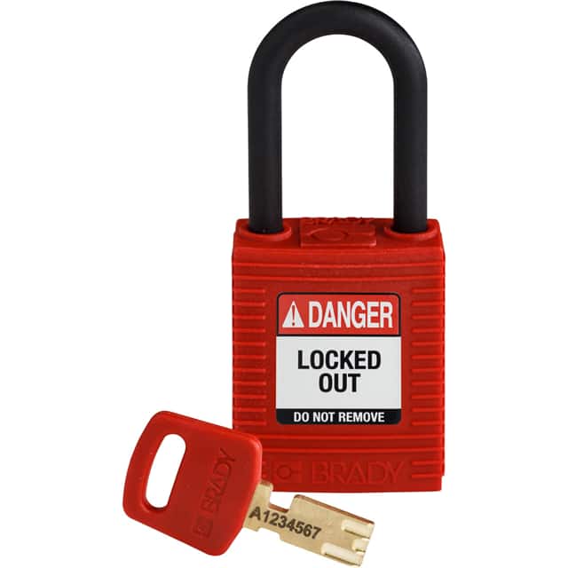 NYL-RED-38PL-KD NYLON PADLOCK RED 38MM PL SHKL,