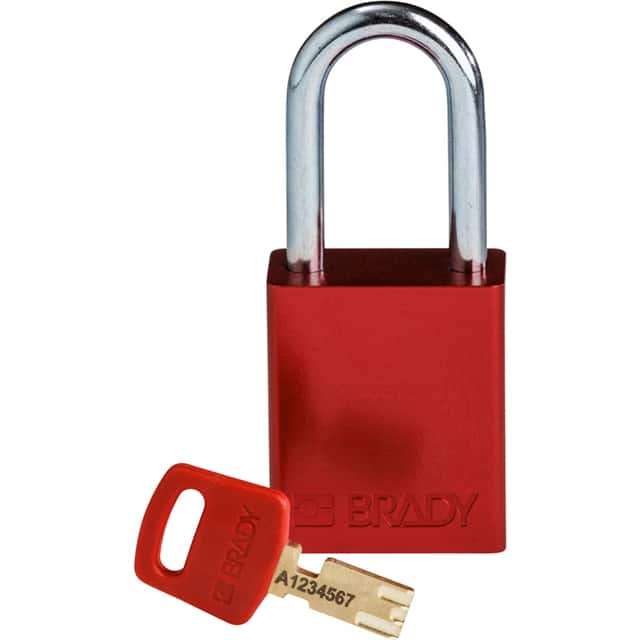 ALU-RED-38ST-KD ALUM PADLOCK RED 38MM STEEL SHKL
