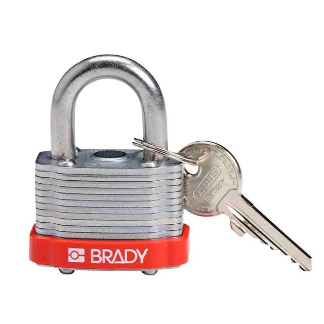 143126 KEY RETAINING STEEL PADLOCK RED