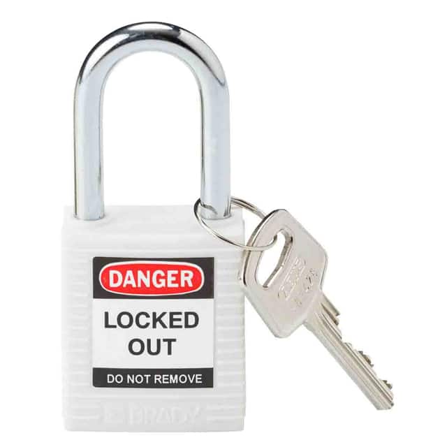 143123 BRADY SAFETY PADLOCK 1.5" KD WHT