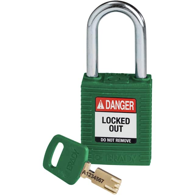 NYL-GRN-38ST-KD NYLON PADLOCK GREEN 38MM STEEL S