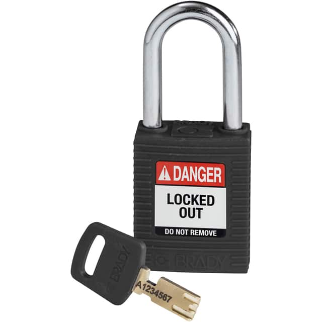 NYL-BLK-38ST-KD NYLON PADLOCK BLACK 38MM STEEL S