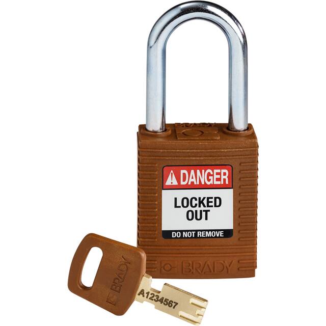NYL-BRN-38ST-KD NYLON PADLOCK BROWN 38MM STEEL S